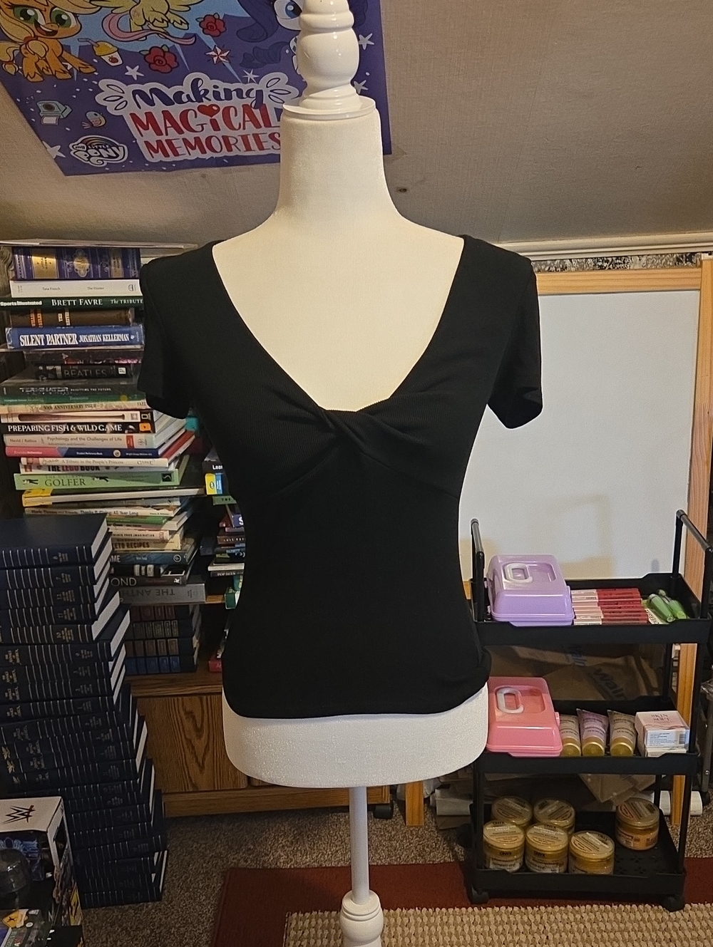 Womens Extra Small Black Blouse